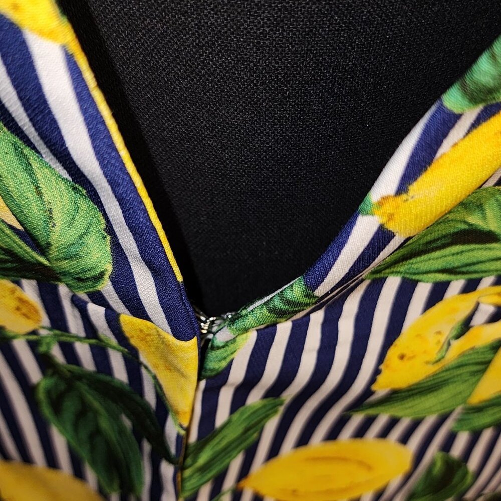 ROZ and Ali Women's Life and Lemons Print Blazer Jacket Striped Size L - Picture 8 of 8